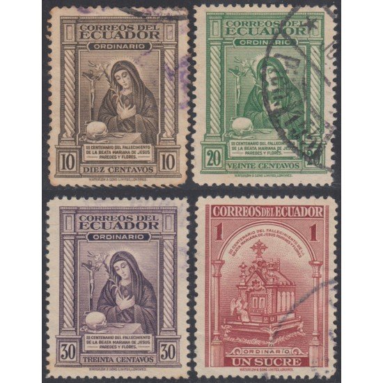 Ecuador 462/65 1946 Mariana de Jesús Usados Ecuador 462/65 1946 Mariana de Jesús Usados