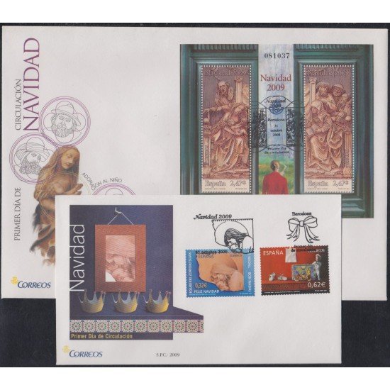 España Spain 4520/22 2009 Navidad SPD Sobre Primer Día España Spain 4520/22 2009 Navidad SPD Sobre Primer Día