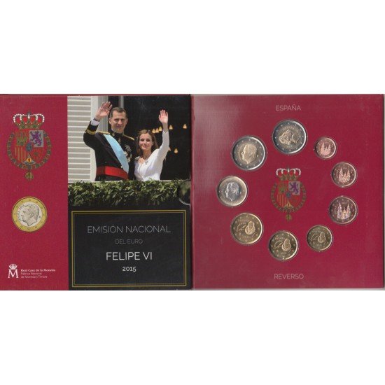 España Spain 2015 Cartera Oficial Euros € + moneda 2€ con. Altamira FNMT España Spain 2015 Cartera Oficial Euros € + moneda 2€ con. Altamira FNMT