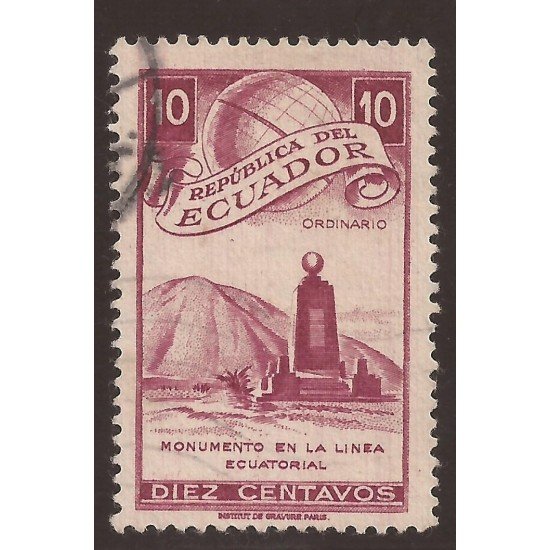 Ecuador 514 1949 Monumento en la línea Ecuatorial Usado Ecuador 514 1949 Monumento en la línea Ecuatorial Usado