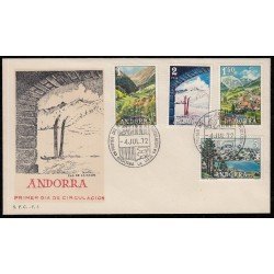 Andorra Española 73/76 1972 Paisajes SPD Sobre Primer día Andorra Española 73/76 1972 Paisajes SPD Sobre Primer día