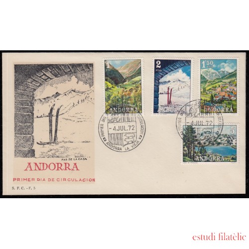 Andorra Española 73/76 1972 Paisajes SPD Sobre Primer día
