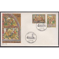 Andorra Española 138/39 1980 Navidad 80 SPD Sobre Primer día Andorra Española 138/39 1980 Navidad 80 SPD Sobre Primer día