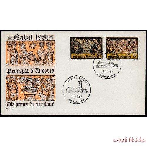 Andorra Española 144/45  1981 Navidad 81 SPD Sobre Primer día