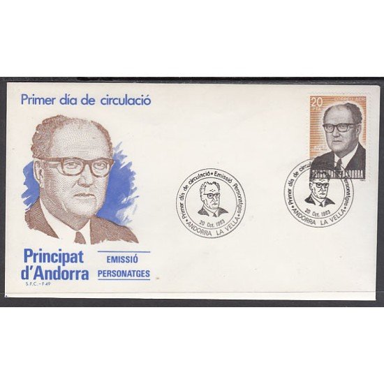 Andorra Española 173 1983 Personajes SPD Sobre Primer día Andorra Española 173 1983 Personajes SPD Sobre Primer día