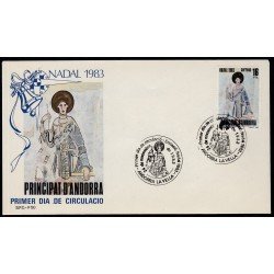 Andorra Española 174 1983 Navidad 83 SPD Sobre Primer día Andorra Española 174 1983 Navidad 83 SPD Sobre Primer día