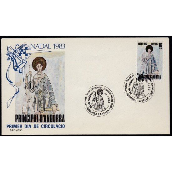 Andorra Española 174 1983 Navidad 83 SPD Sobre Primer día Andorra Española 174 1983 Navidad 83 SPD Sobre Primer día