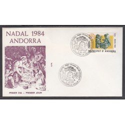Andorra Española 183 1984 Navidad 84 SPD Sobre Primer día Andorra Española 183 1984 Navidad 84 SPD Sobre Primer día