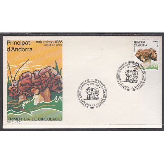 Andorra Española 187 1985 Naturaleza SPD Sobre Primer día Andorra Española 187 1985 Naturaleza SPD Sobre Primer día