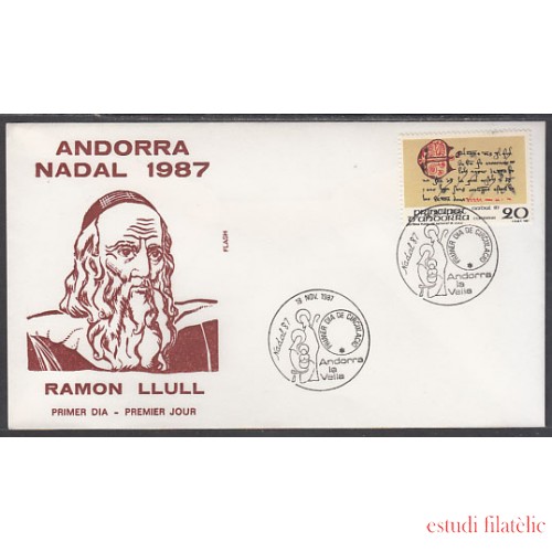 Andorra Española 202 1987  Navidad 87 SPD Sobre Primer día