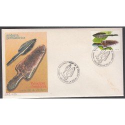 Andorra Española 203 1988 Andorra prehistorica SPD Sobre Primer día Andorra Española 203 1988 Andorra prehistorica SPD Sobre Primer día