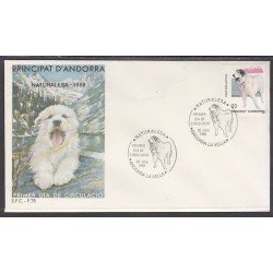 Andorra Española 206 1988 Perro dog fauna SPD Sobre Primer día Andorra Española 206 1988 Perro dog fauna SPD Sobre Primer día