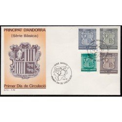 Andorra Española 209/12 1988 Básica, escudos SPD Sobre Primer día Andorra Española 209/12 1988 Básica, escudos SPD Sobre Primer día