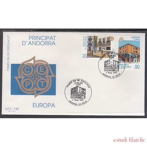 Andorra Española 218/19 1990 Europa SPD Sobre Primer día