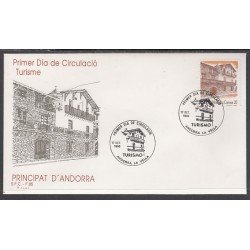 Andorra Española 221 1990 Turismo SPD Sobre Primer día Andorra Española 221 1990 Turismo SPD Sobre Primer día