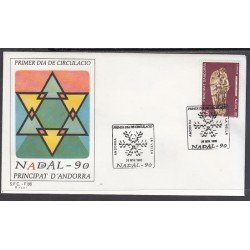Andorra Española 222 1990 Navidad 90 SPD Sobre Primer día Andorra Española 222 1990 Navidad 90 SPD Sobre Primer día