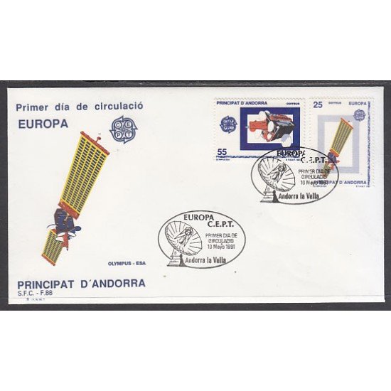 Andorra Española 225/26 1991 Europa SPD Sobre Primer día