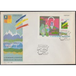 Andorra Española 241 HB 1994 I Aniversario de la Constitución SPD Sobre Primer día Andorra Española 241 HB 1994 I Aniversario de la Constitución SPD Sobre Primer día