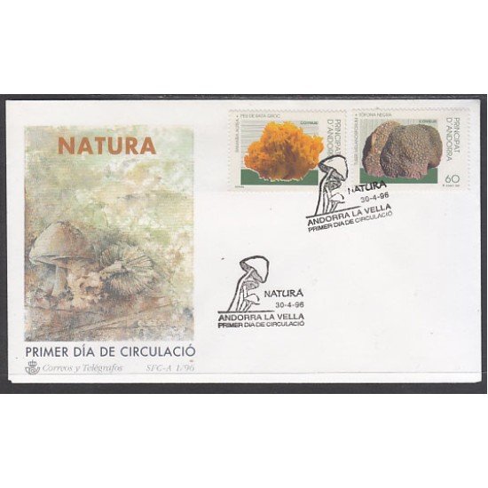 Andorra Española 251/52 1996 Naturaleza SPD Sobre Primer día Andorra Española 251/52 1996 Naturaleza SPD Sobre Primer día