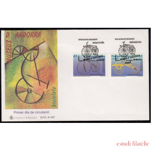Andorra Española 256/57 1997 Museo de Andorra SPD Sobre Primer día