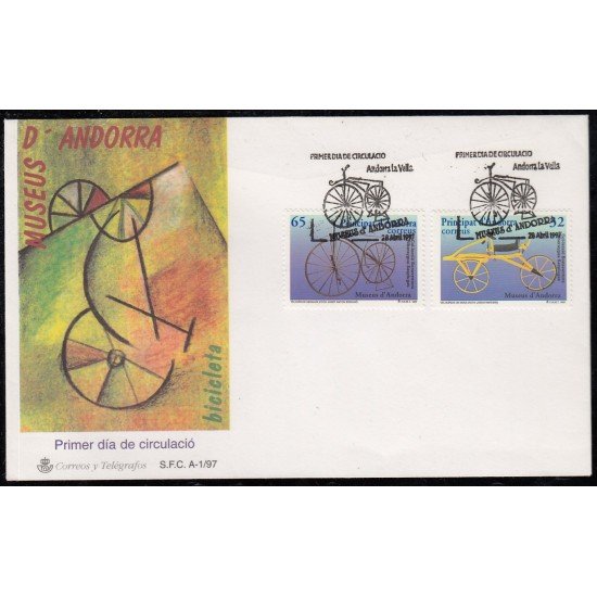Andorra Española 256/57 1997 Museo de Andorra SPD Sobre Primer día Andorra Española 256/57 1997 Museo de Andorra SPD Sobre Primer día