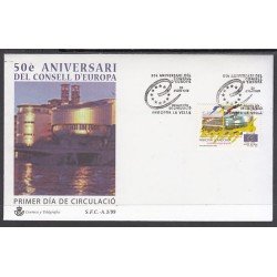 Andorra Española 271 1999 50º Aniv. Consejo de Europa SPD Sobre Primer día Andorra Española 271 1999 50º Aniv. Consejo de Europa SPD Sobre Primer día
