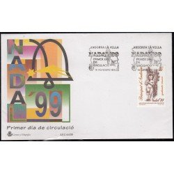 Andorra Española 274 1999 Navidad 99 SPD Sobre Primer día Andorra Española 274 1999 Navidad 99 SPD Sobre Primer día
