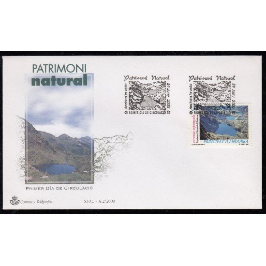 Andorra Española 277 2000 Patrimonio Natural  SPD Sobre Primer día