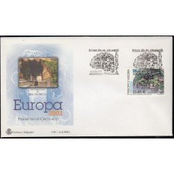 Andorra Española 285 2001 Europa SPD Sobre Primer día Andorra Española 285 2001 Europa SPD Sobre Primer día