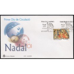 Andorra Española 289 2001 Navidad 2001 SPD Sobre Primer día Andorra Española 289 2001 Navidad 2001 SPD Sobre Primer día