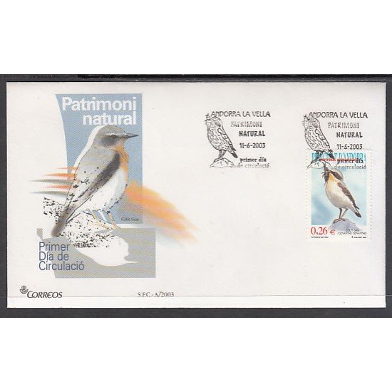 Andorra Española 307 2003 Naturaleza SPD Sobre Primer día Andorra Española 307 2003 Naturaleza SPD Sobre Primer día