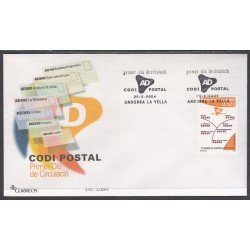 Andorra Española 321 2004 Código Postal SPD Sobre Primer día Andorra Española 321 2004 Código Postal SPD Sobre Primer día