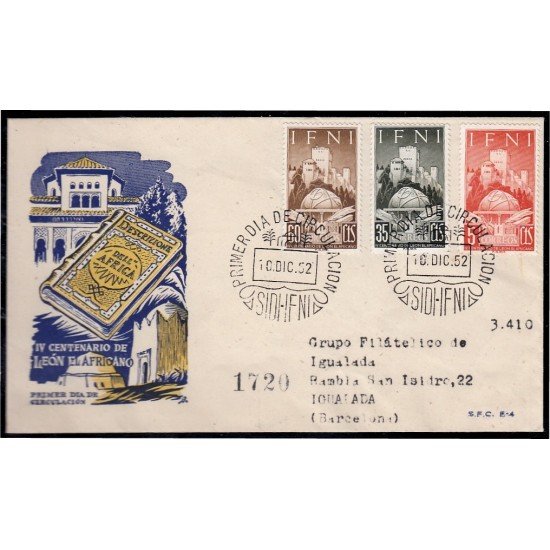 Ifni 86/88  1952 IV Centenario de León el Africano SPD Sobre Primer Día