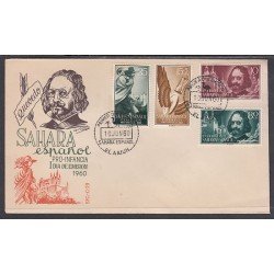 SAHARA 172/75 1960 Pro infancia Quevedo - La hora de todos-Pablo de Segovia SPD Sobre Primer día SAHARA 172/75 1960 Pro infancia Quevedo - La hora de todos-Pablo de Segovia SPD Sobre Primer día
