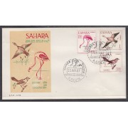 SAHARA 262/64  1967  Día del Sello Fauna (aves). Bird SPD Sobre Primer día