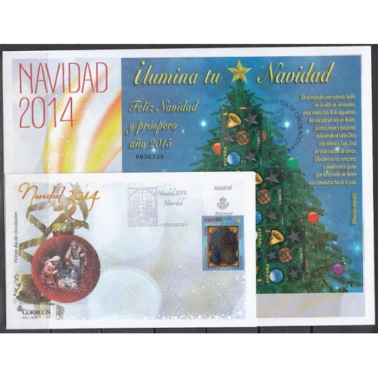 España Spain 4922/23 2014 Navidad Chritsmas SPD Sobre Primer Día España Spain 4922/23 2014 Navidad Chritsmas SPD Sobre Primer Día