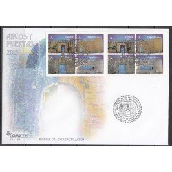 España Spain 4924/27 2015 Arcos y Puertas Monumentales Carné 8 Sellos SPD Sobre Primer Día España Spain 4924/27 2015 Arcos y Puertas Monumentales Carné 8 Sellos SPD Sobre Primer Día