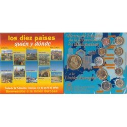 España 2003 Atenas Tratado de la Unión Cartera Colección Monedas 10 nuevos miembros España 2003 Atenas Tratado de la Unión Cartera Colección Monedas 10 nuevos miembros