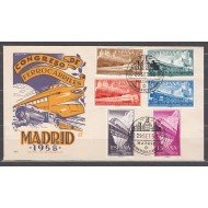 España Spain 1232/37 1958 XVII Congreso Internacional de Ferrocarriles SPD Sobres Primer Día