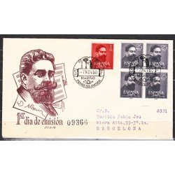 España Spain 1320/21 1960 100º Aniversario de Isaac Albeniz SPD Sobre Primer Día España Spain 1320/21 1960 100º Aniversario de Isaac Albeniz SPD Sobre Primer Día