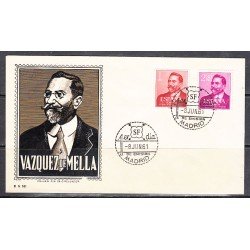 España Spain 1351/52 1961 I Centenario del Nacimiento de Juan Vázquez de Mella SPD Sobre Primer Día España Spain 1351/52 1961 I Centenario del Nacimiento de Juan Vázquez de Mella SPD Sobre Primer Día