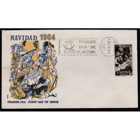 España Spain 1535 1963 Navidad SPD Sobre Primer Día España Spain 1535 1963 Navidad SPD Sobre Primer Día