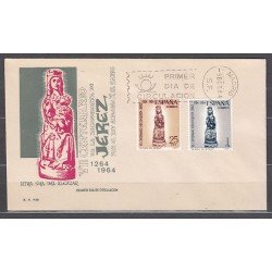 España Spain 1615/16 1964 VII Centenario de la Reconquista de Jerez. Virgen del Alcázar SPD Sobre Primer Día España Spain 1615/16 1964 VII Centenario de la Reconquista de Jerez. Virgen del Alcázar SPD Sobre Primer Día