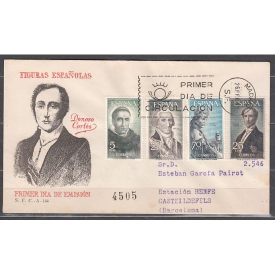 España Spain 1653/56 1965 Personajes españoles SPD Sobres Primer Día España Spain 1653/56 1965 Personajes españoles SPD Sobres Primer Día