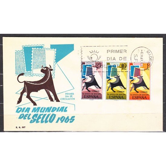 España Spain 1667/69 1965 Día mundial del sello SPD Sobres Primer Día España Spain 1667/69 1965 Día mundial del sello SPD Sobres Primer Día