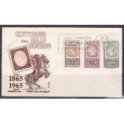 España Spain 1689/91 1965 Centenario del Primer sello dentado SPD Sobre Primer Día