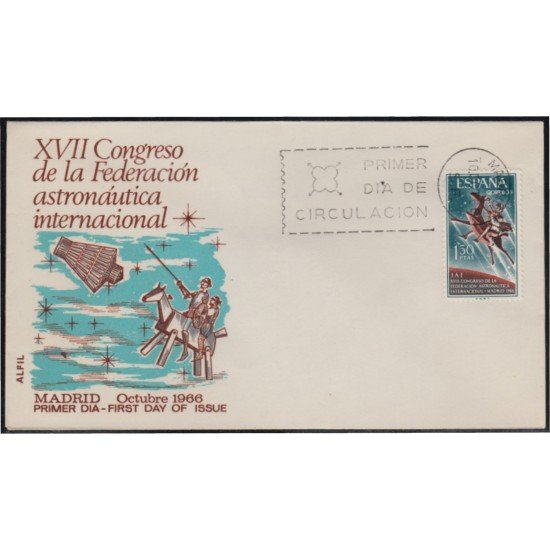 España Spain 1749 1966 XVII Congreso de la Federación Astronáutica Internacional SPD Sobre Primer Día España Spain 1749 1966 XVII Congreso de la Federación Astronáutica Internacional SPD Sobre Primer Día