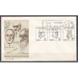 España Spain 1758/60 1966 Literatos Españoles Centenario de su Nacimiento, SPD Sobre Primer Día España Spain 1758/60 1966 Literatos Españoles Centenario de su Nacimiento, SPD Sobre Primer Día