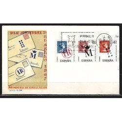 España Spain 1798/00  1967 Día mundial del sello SPD Sobre Primer Día