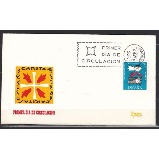 España Spain 1801 1967 Pro Cáritas Española SPD Sobre Primer Día España Spain 1801 1967 Pro Cáritas Española SPD Sobre Primer Día